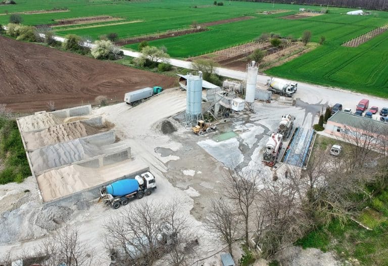 DVS Beton - снимка с дрон на бетоновия възел в Каварна
